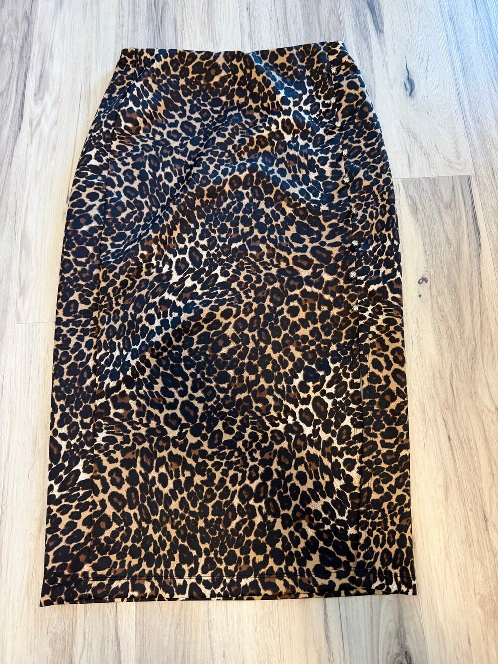 NYCC New York Clothing Co. Skirt Pencil Pull On Animal Leopard Print size M
